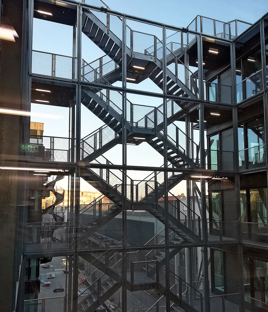 Ansicht Konstruktion Aussentreppe . Neubau taz-Redaktionsgebäude, Berlin Ansicht Konstruktion Aussentreppe . Neubau taz-Redaktionsgebäude, Berlin