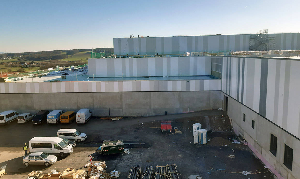Fassadenansicht . Neubau Logistikzentrum Tegut, Michelsrombach Fassadenansicht . Neubau Logistikzentrum Tegut, Michelsrombach