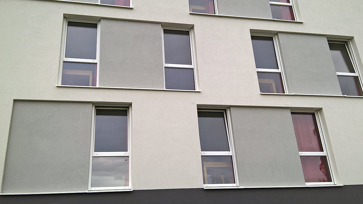 Detail-Fassadenansicht Hotel . Hotelneubau, Dachau Detail-Fassadenansicht Hotel . Hotelneubau, Dachau