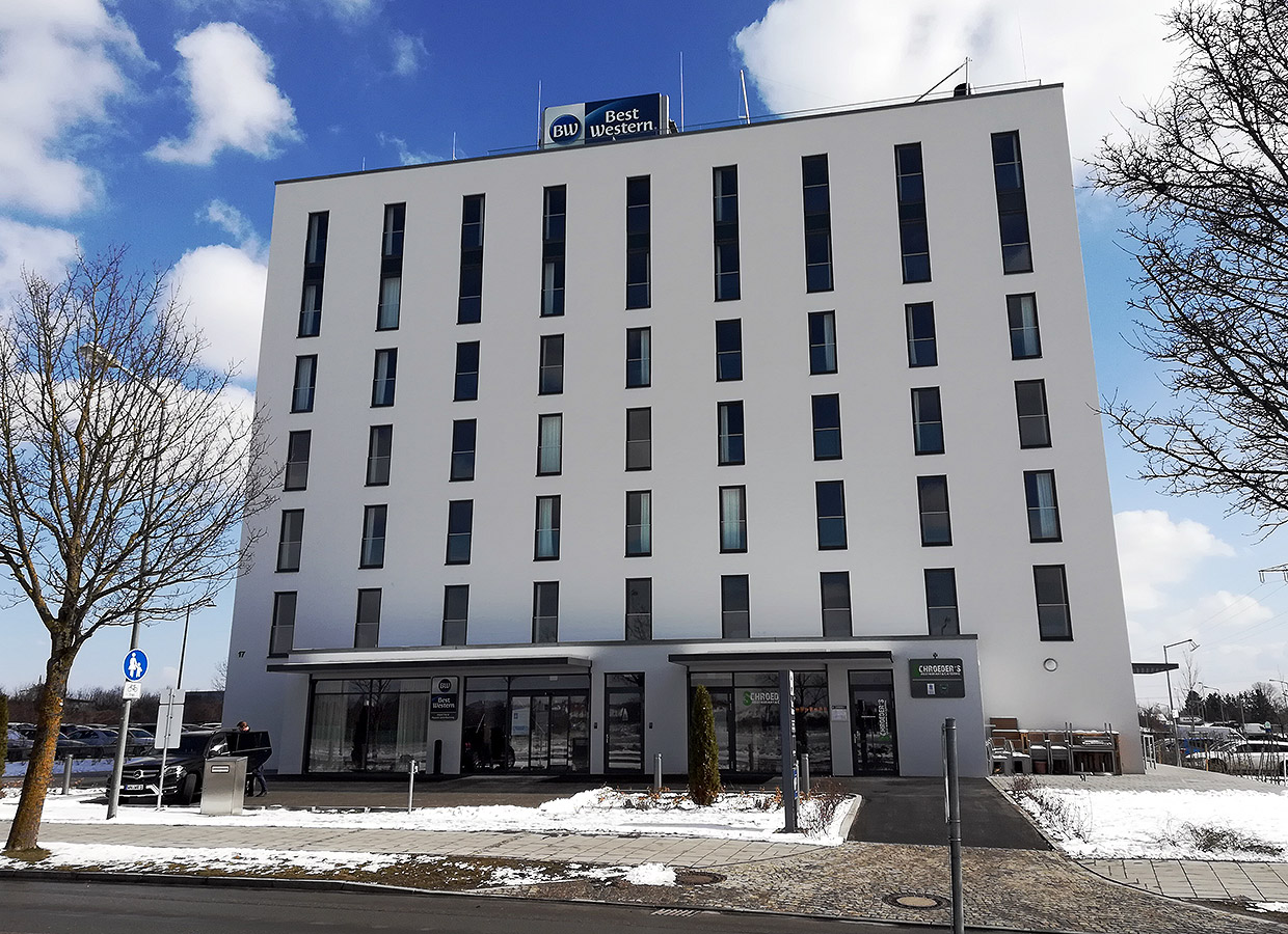 Eingangsbereich . Hotelneubau in München/ Unterföhring Eingangsbereich . Hotelneubau in München/ Unterföhring