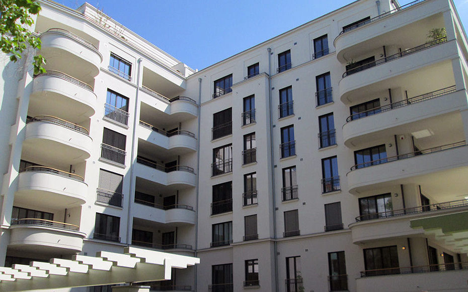 Innenhofsituation, Detailansicht . Neubau eines Mehrfamilienhauses in Berlin Innenhofsituation, Detailansicht . Neubau eines Mehrfamilienhauses in Berlin